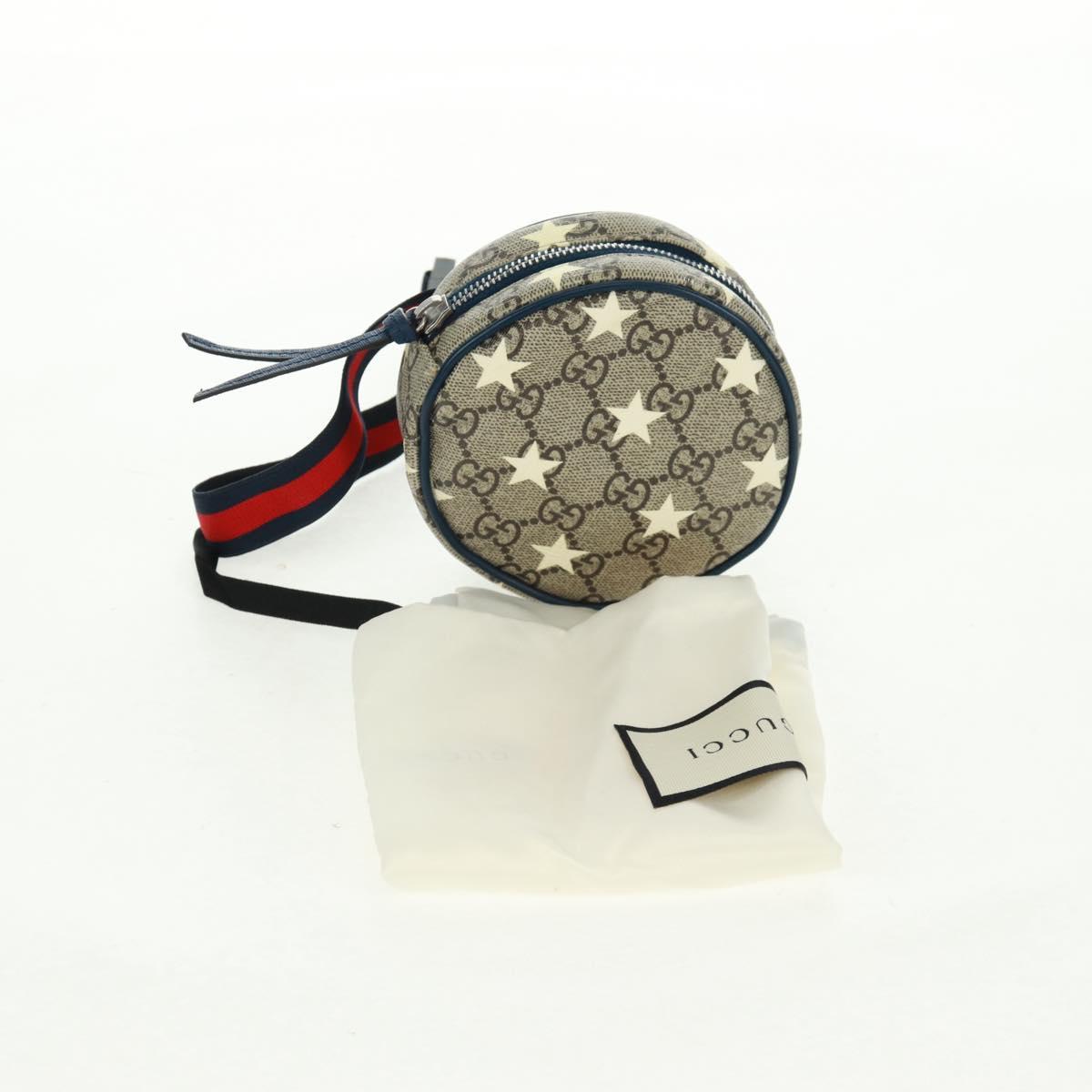 GUCCI GG Supreme Sherry Line Children Bag PVC Beige Navy Red 502330 Auth 164343V