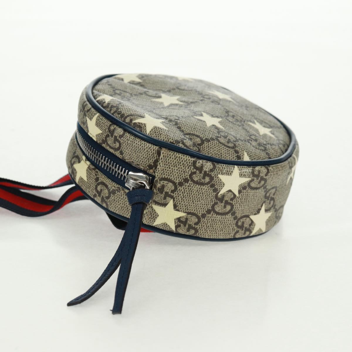 GUCCI GG Supreme Sherry Line Children Bag PVC Beige Navy Red 502330 Auth 164343V