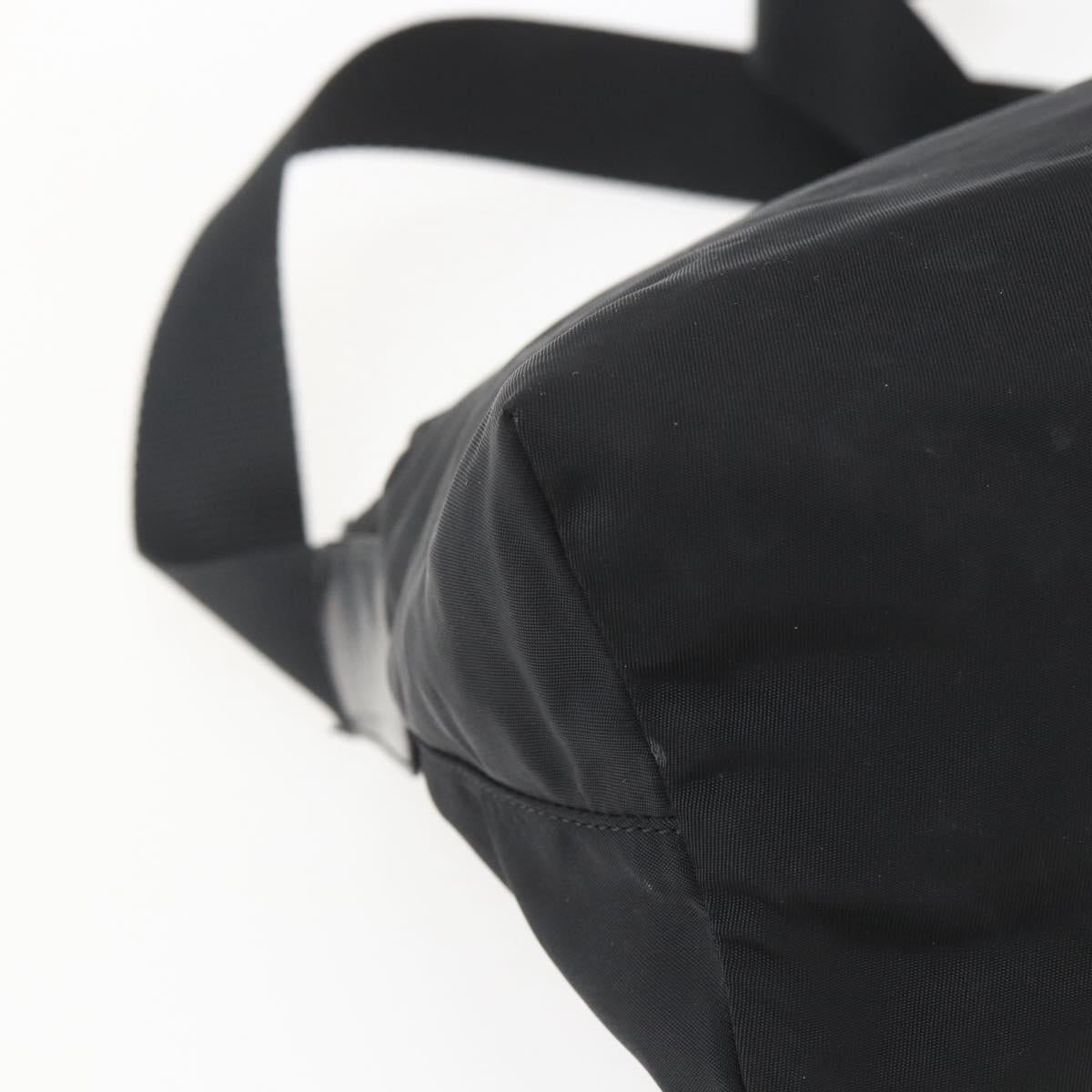 PRADA Shoulder Bag Nylon Black Silver Auth 164345