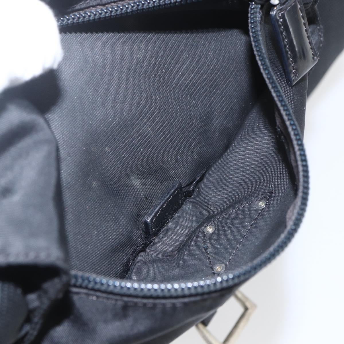 PRADA Shoulder Bag Nylon Black Silver Auth 164345