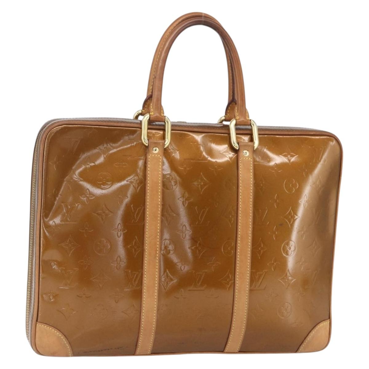 LOUIS VUITTON Monogram Vernis Van Damme Hand Bag Bronze M91125 LV Auth 164353