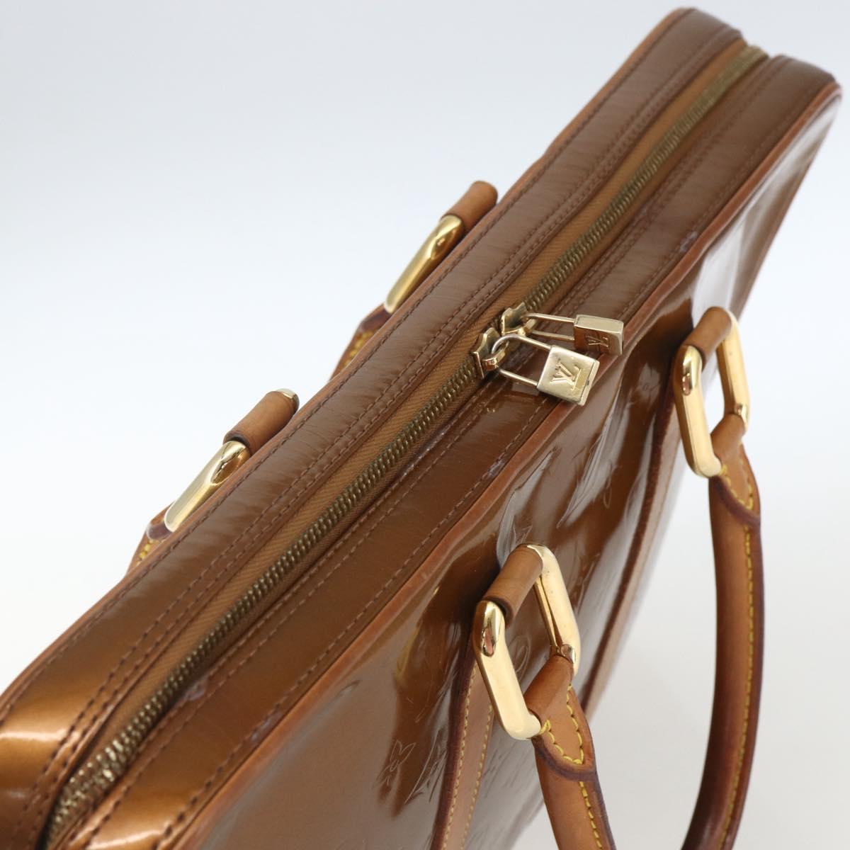 LOUIS VUITTON Monogram Vernis Van Damme Hand Bag Bronze M91125 LV Auth 164353
