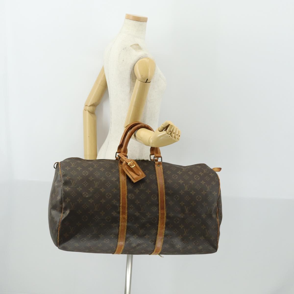 LOUIS VUITTON Monogram Keepall 55 Boston Bag M41424 LV Auth 164355