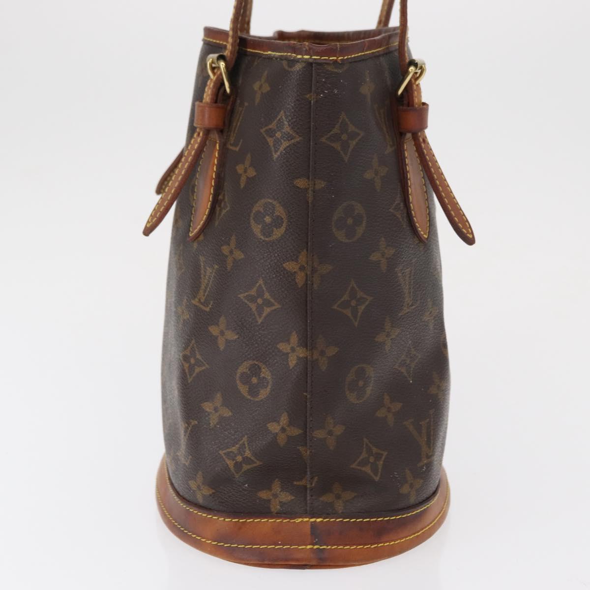 LOUIS VUITTON Monogram Bucket PM Shoulder Bag M42238 LV Auth 164359