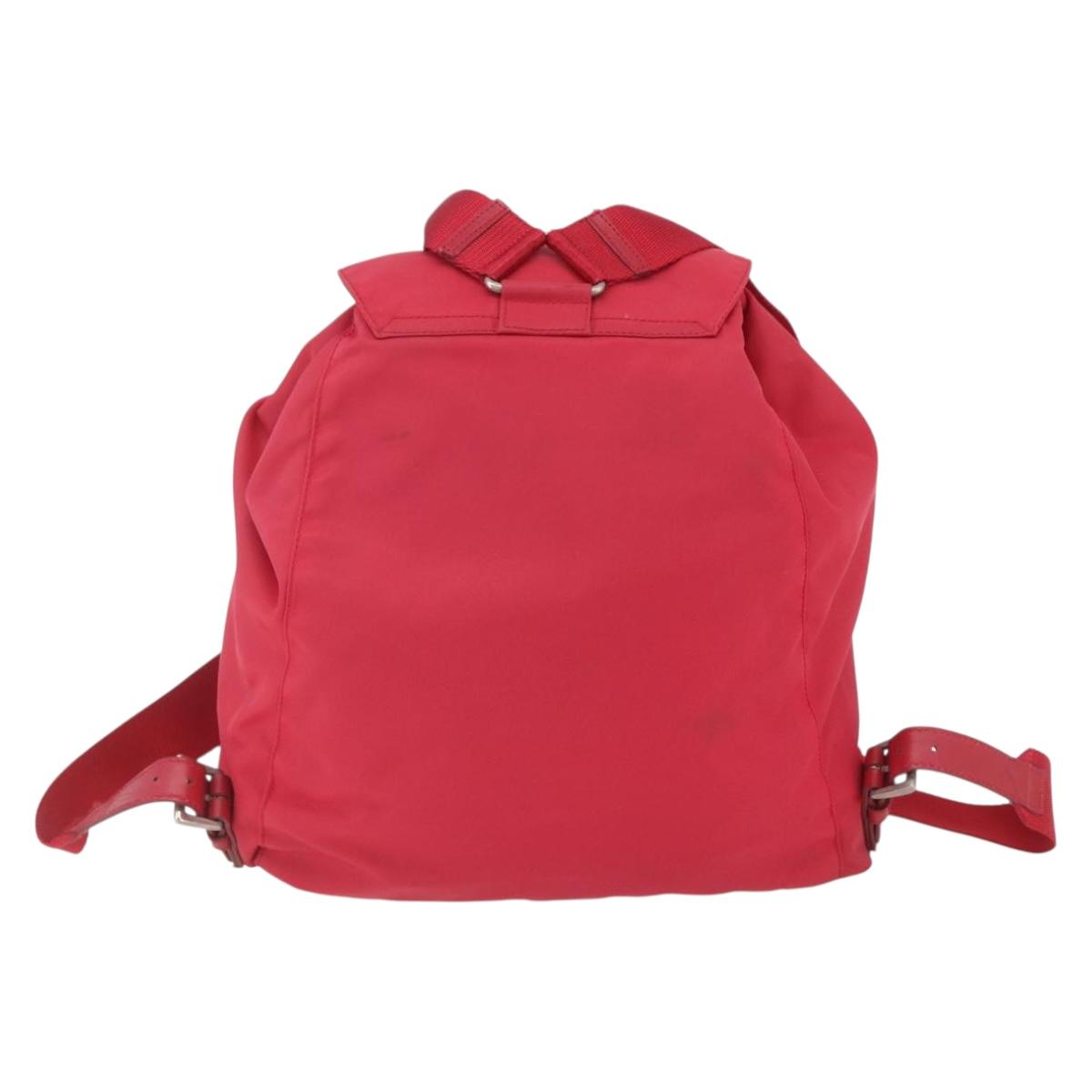 PRADA Backpack Nylon Pink Silver Auth 164369