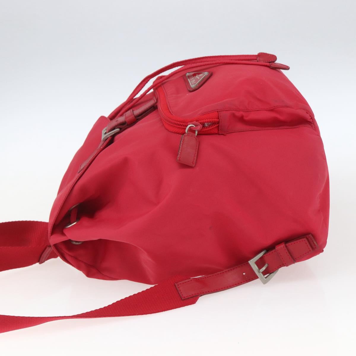 PRADA Backpack Nylon Pink Silver Auth 164369