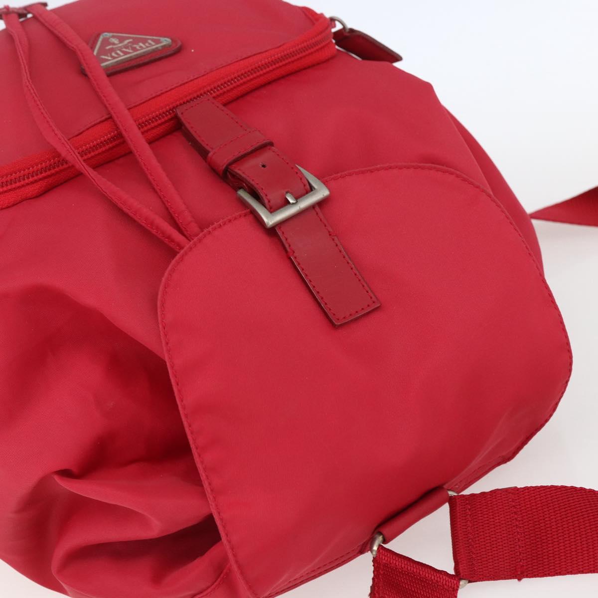 PRADA Backpack Nylon Pink Silver Auth 164369