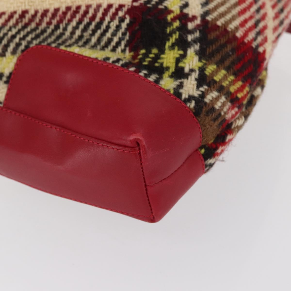 BURBERRY Nova Check Shoulder Bag Wool Beige Auth 164370
