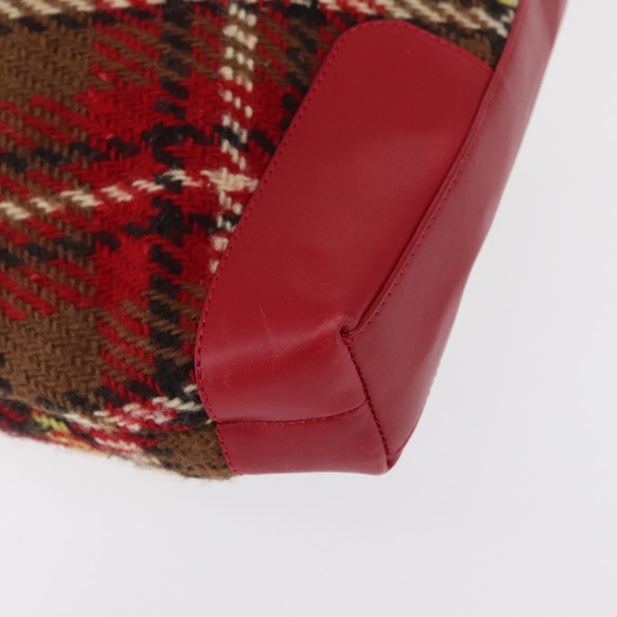 BURBERRY Nova Check Shoulder Bag Wool Beige Auth 164370