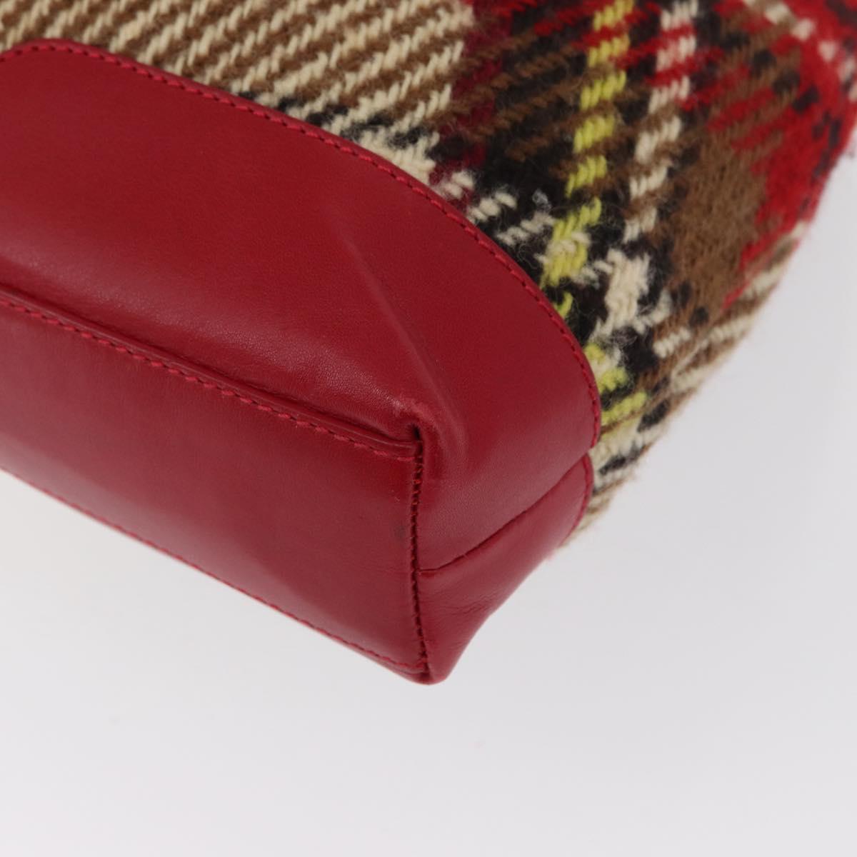 BURBERRY Nova Check Shoulder Bag Wool Beige Auth 164370