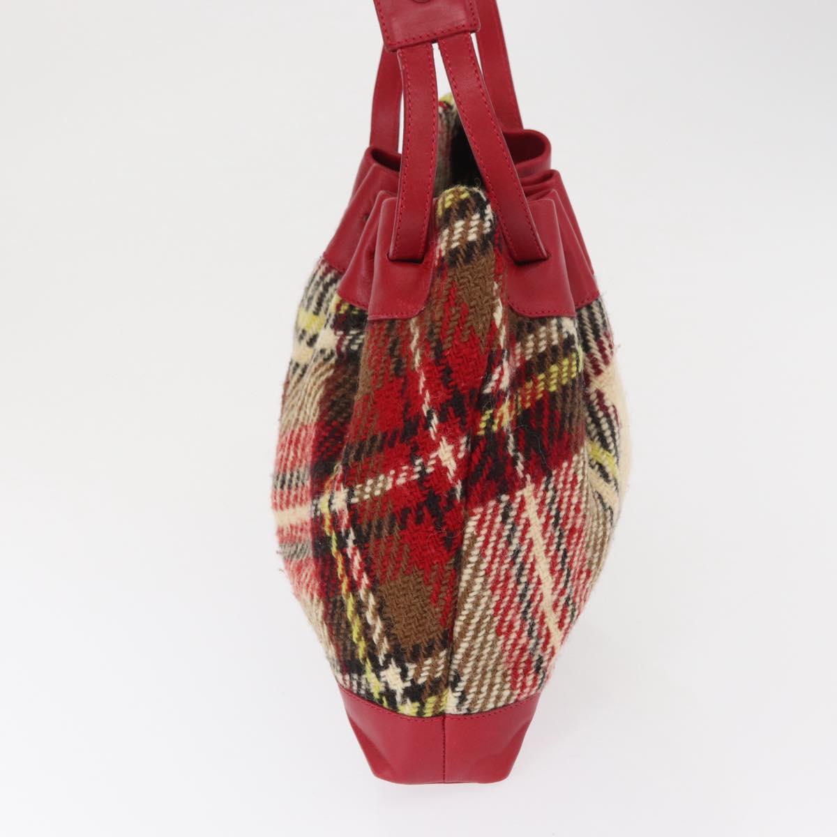 BURBERRY Nova Check Shoulder Bag Wool Beige Auth 164370