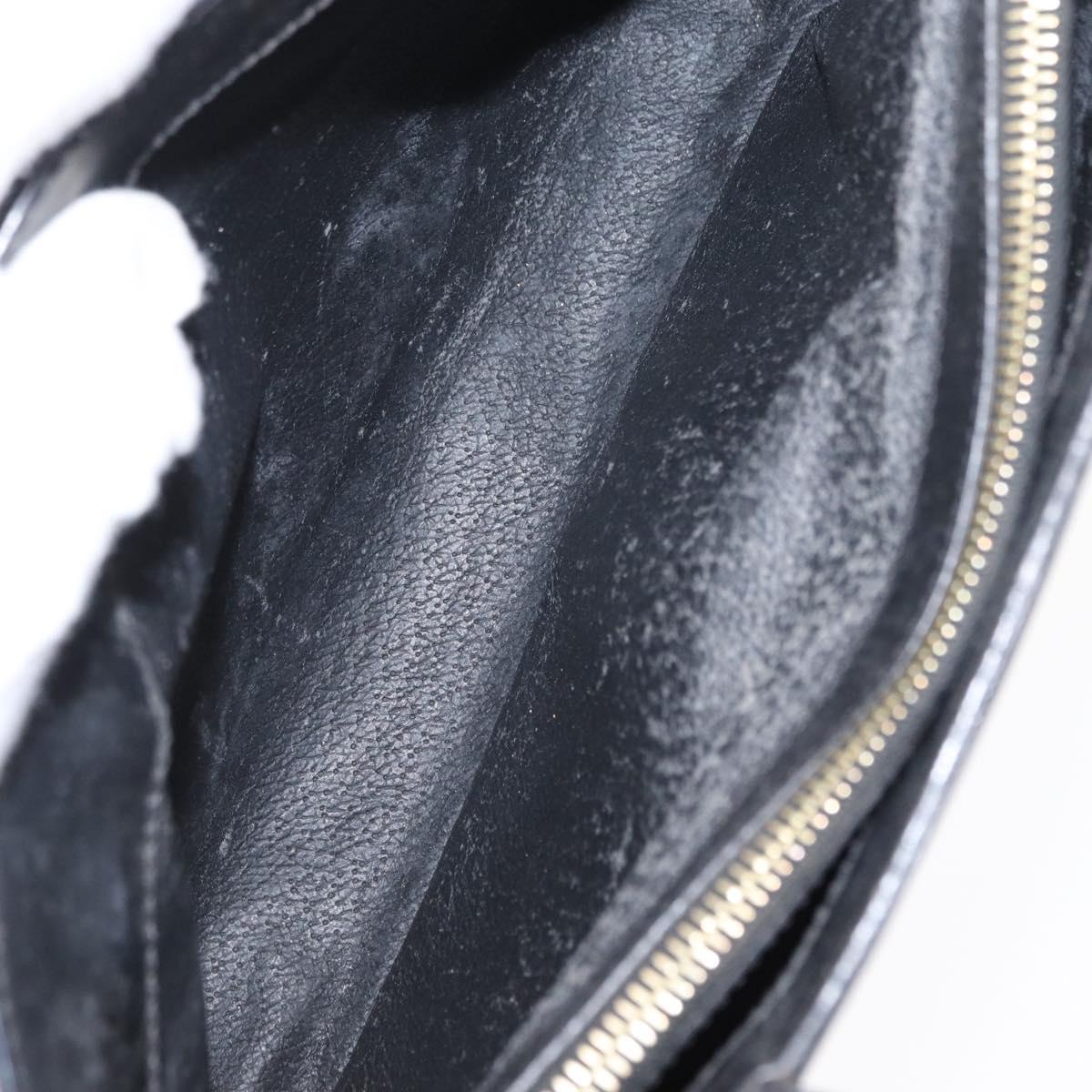 CELINE Macadam Canvas Hand Bag PVC Leather Black Gold Auth 164373