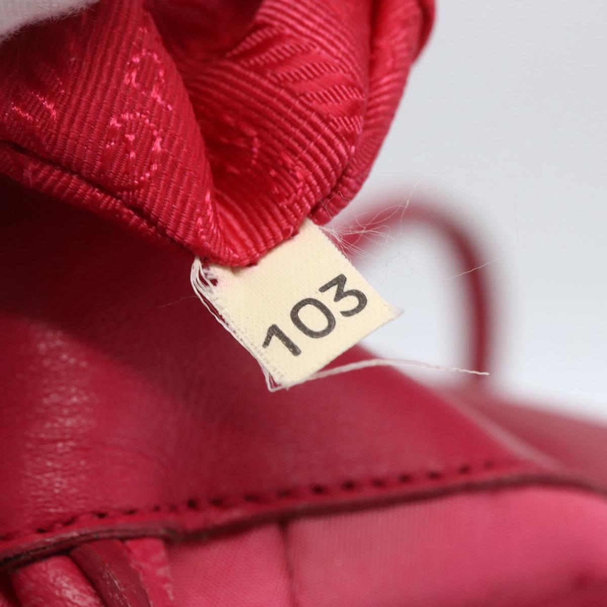 PRADA Hand Bag Nylon Pink Gold Auth 164374