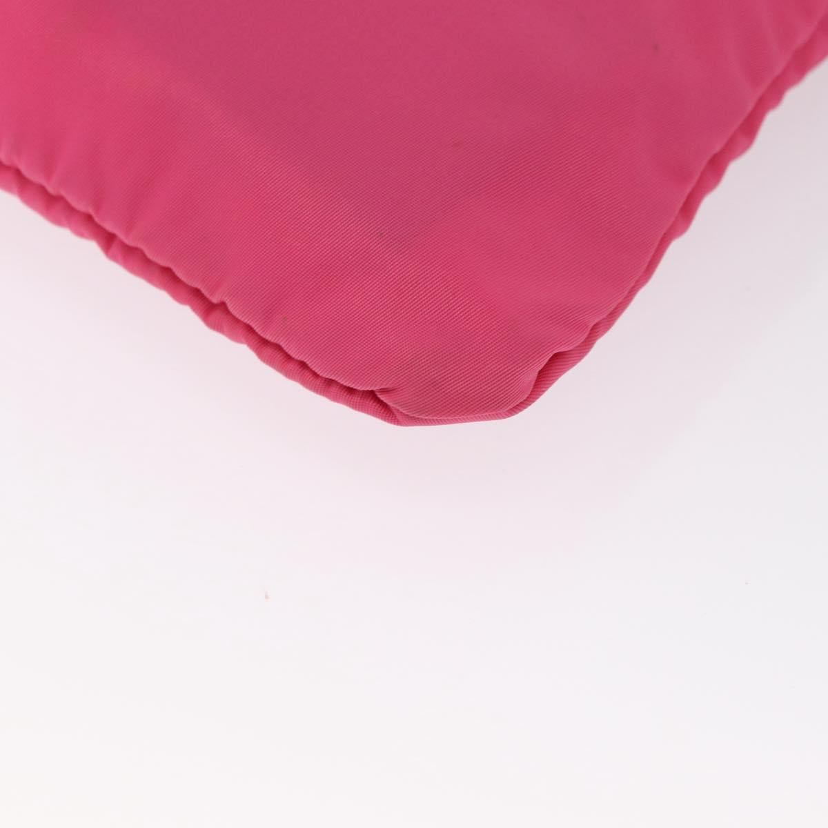PRADA Shoulder Bag Nylon Pink Silver Auth 164385