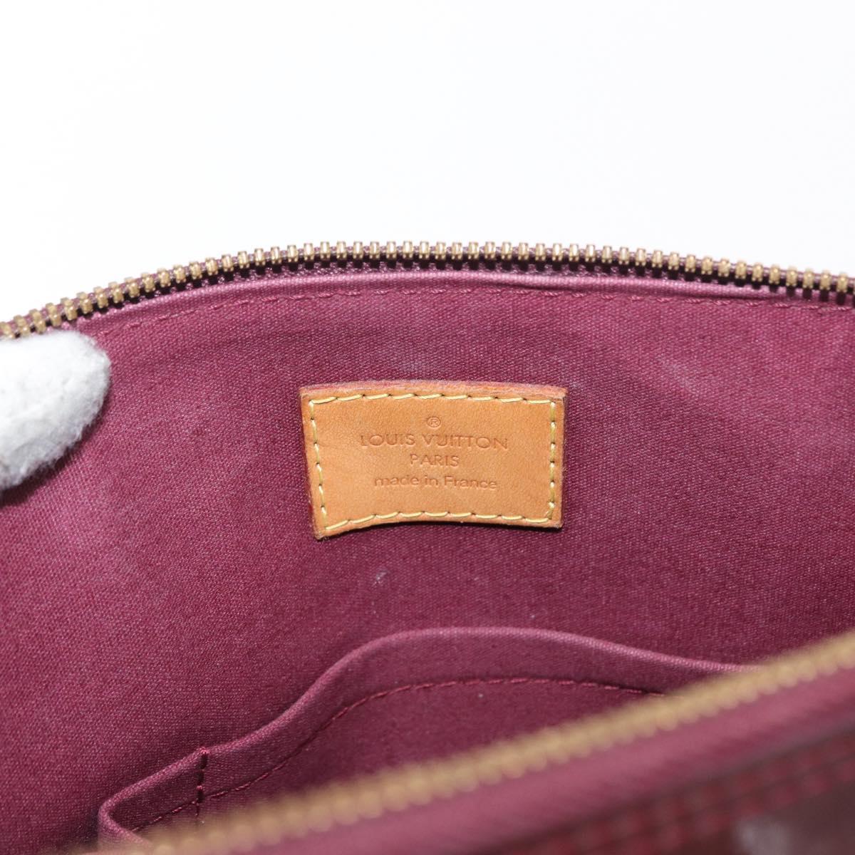 LOUIS VUITTON Monogram Vernis Alma PM Hand Bag Rouge Favist M91691 Auth 164390
