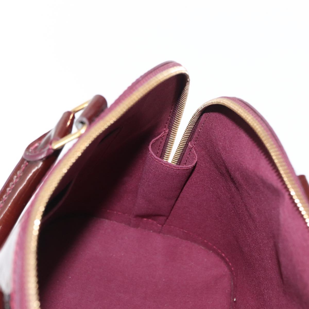 LOUIS VUITTON Monogram Vernis Alma PM Hand Bag Rouge Favist M91691 Auth 164390