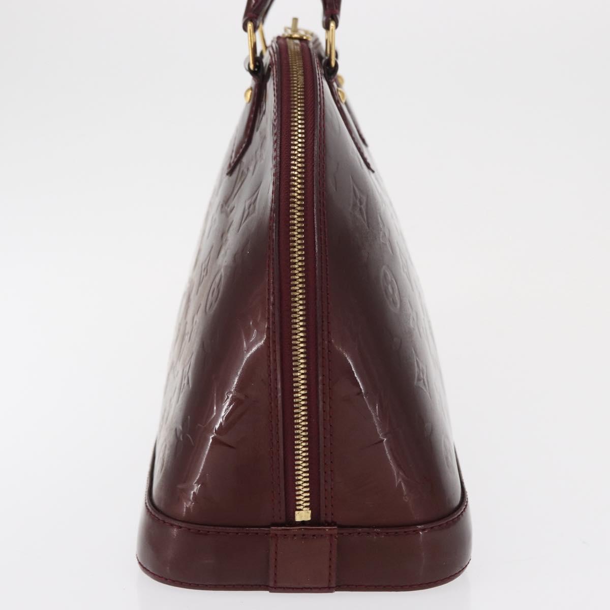 LOUIS VUITTON Monogram Vernis Alma PM Hand Bag Rouge Favist M91691 Auth 164390