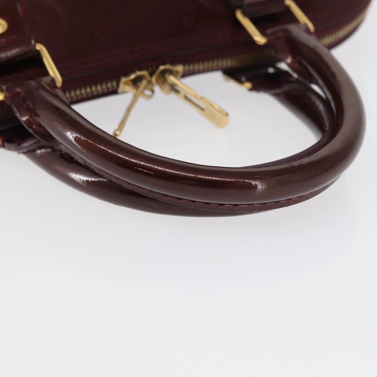 LOUIS VUITTON Monogram Vernis Alma PM Hand Bag Rouge Favist M91691 Auth 164390