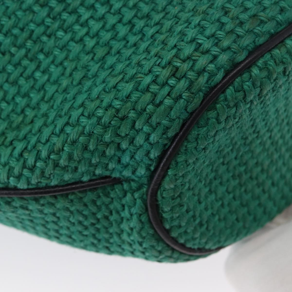 BOTTEGA VENETA Tote Bag Raffia Green Gold Auth 164393