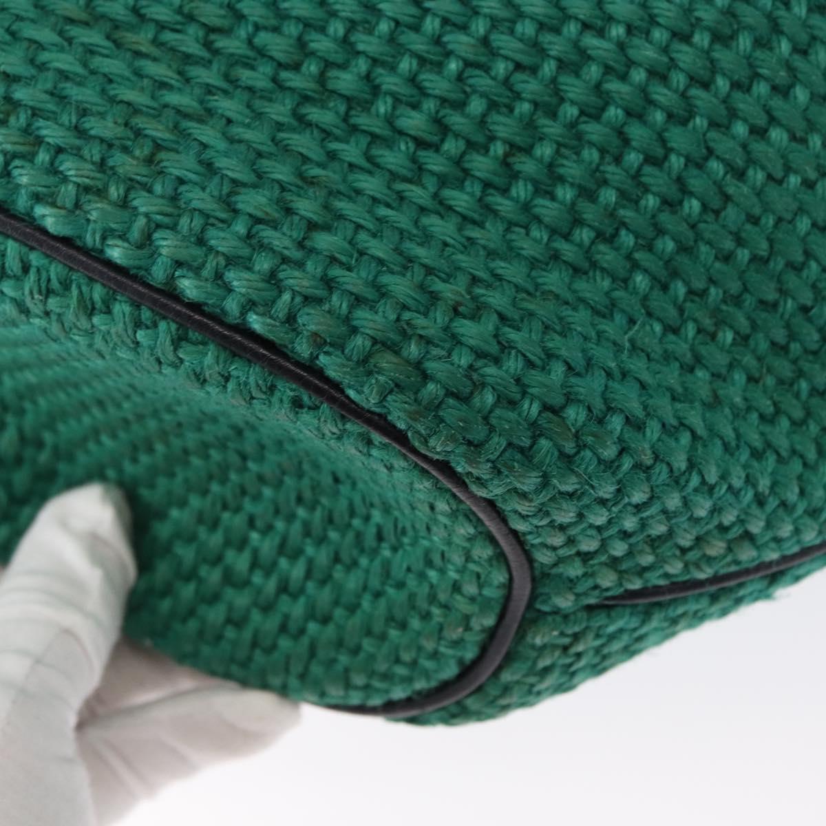 BOTTEGA VENETA Tote Bag Raffia Green Gold Auth 164393