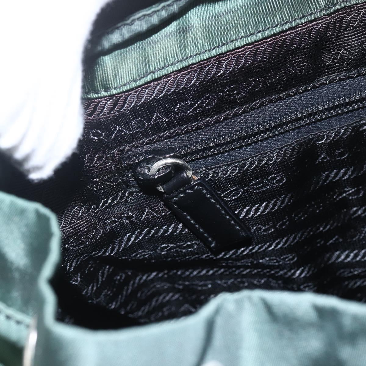 PRADA Backpack Nylon Green Silver Auth 164403