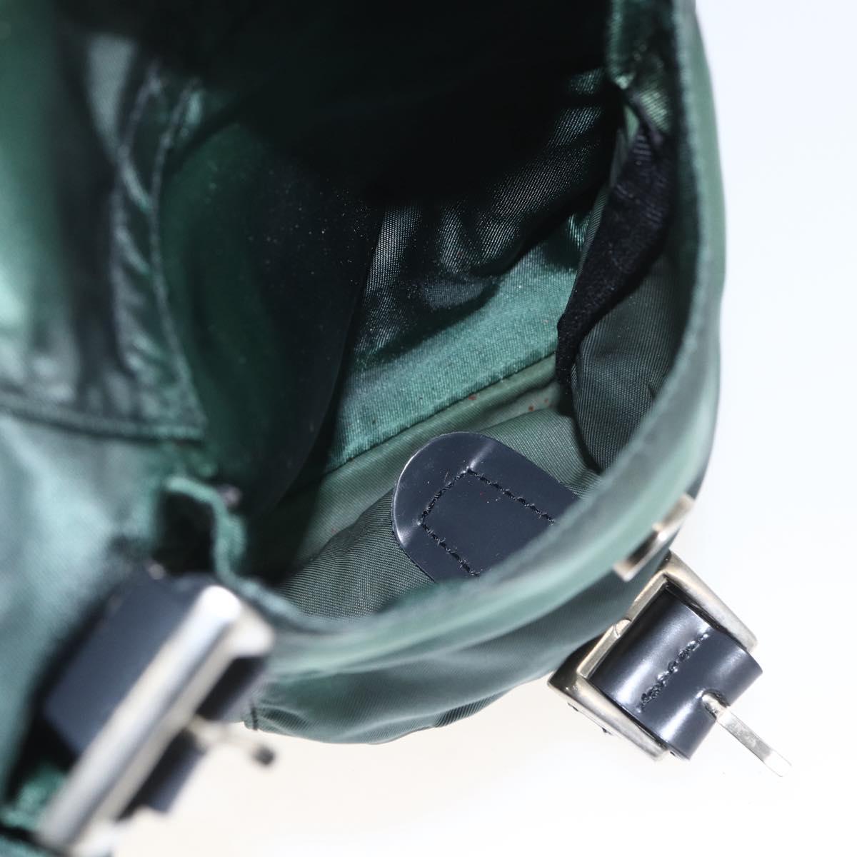 PRADA Backpack Nylon Green Silver Auth 164403