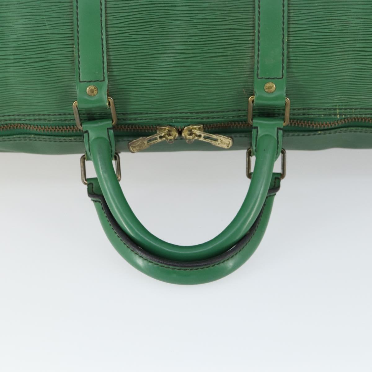 LOUIS VUITTON Epi Keepall 50 Boston Bag Green M42964 LV Auth 164405