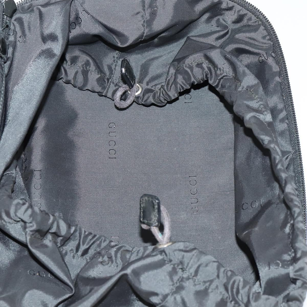 GUCCI Hand Bag Nylon 2 Set Black Auth 164420