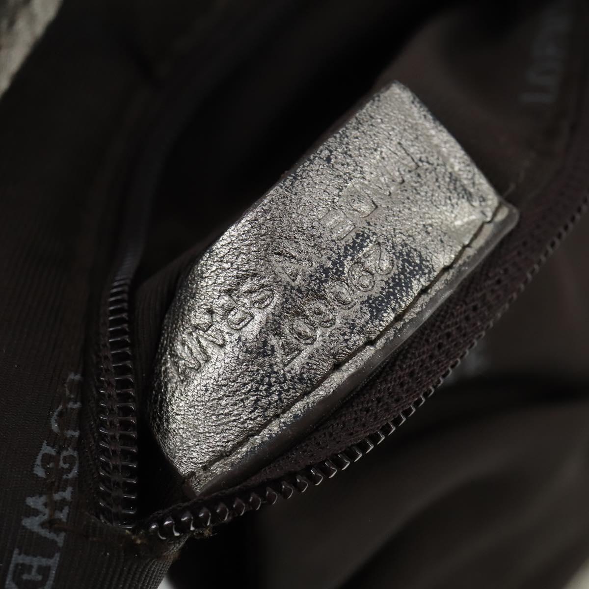 LOEWE Nappa Aire Anagram Hand Bag Leather Silver Auth 164428
