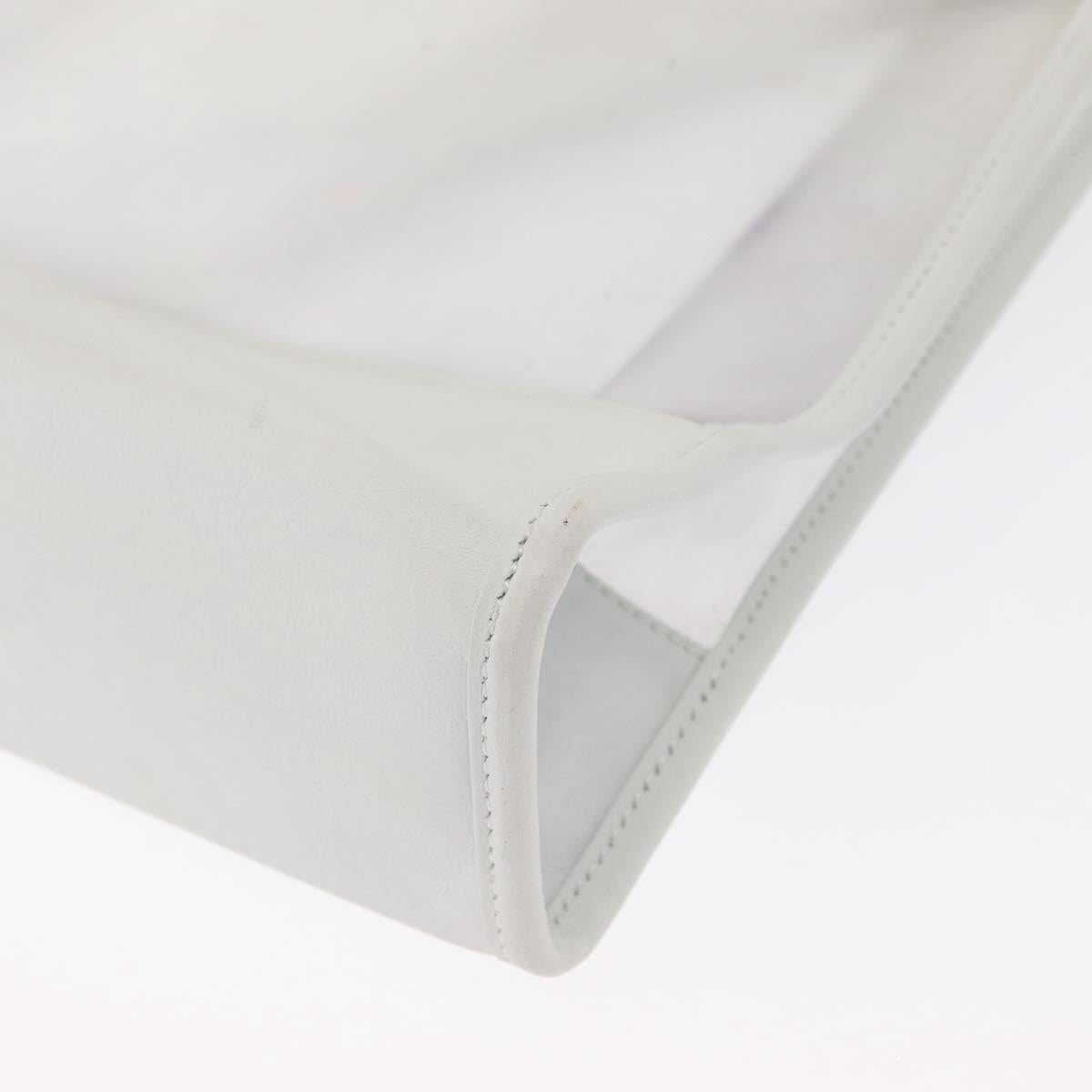 LOEWE Anagram Tote Bag Vinyl Leather White Silver Auth 164429