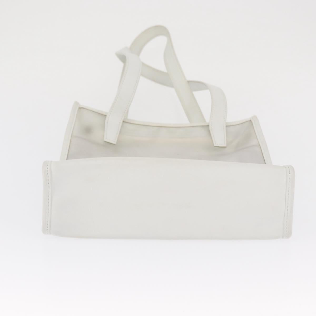 LOEWE Anagram Tote Bag Vinyl Leather White Silver Auth 164429