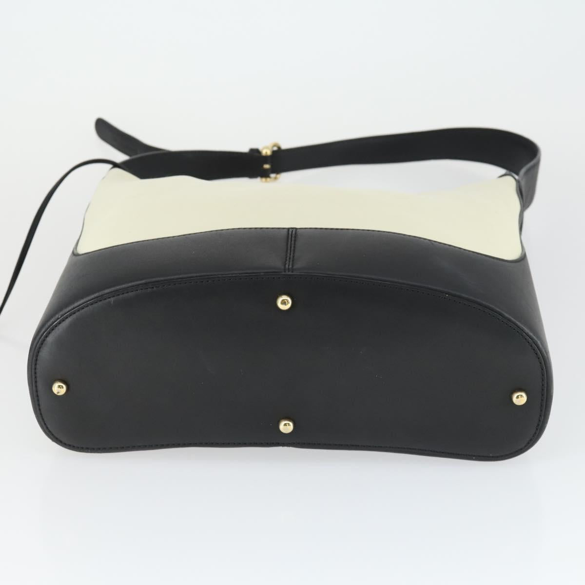 LOEWE Anagram Shoulder Bag Leather Light Beige Gold Auth 164431