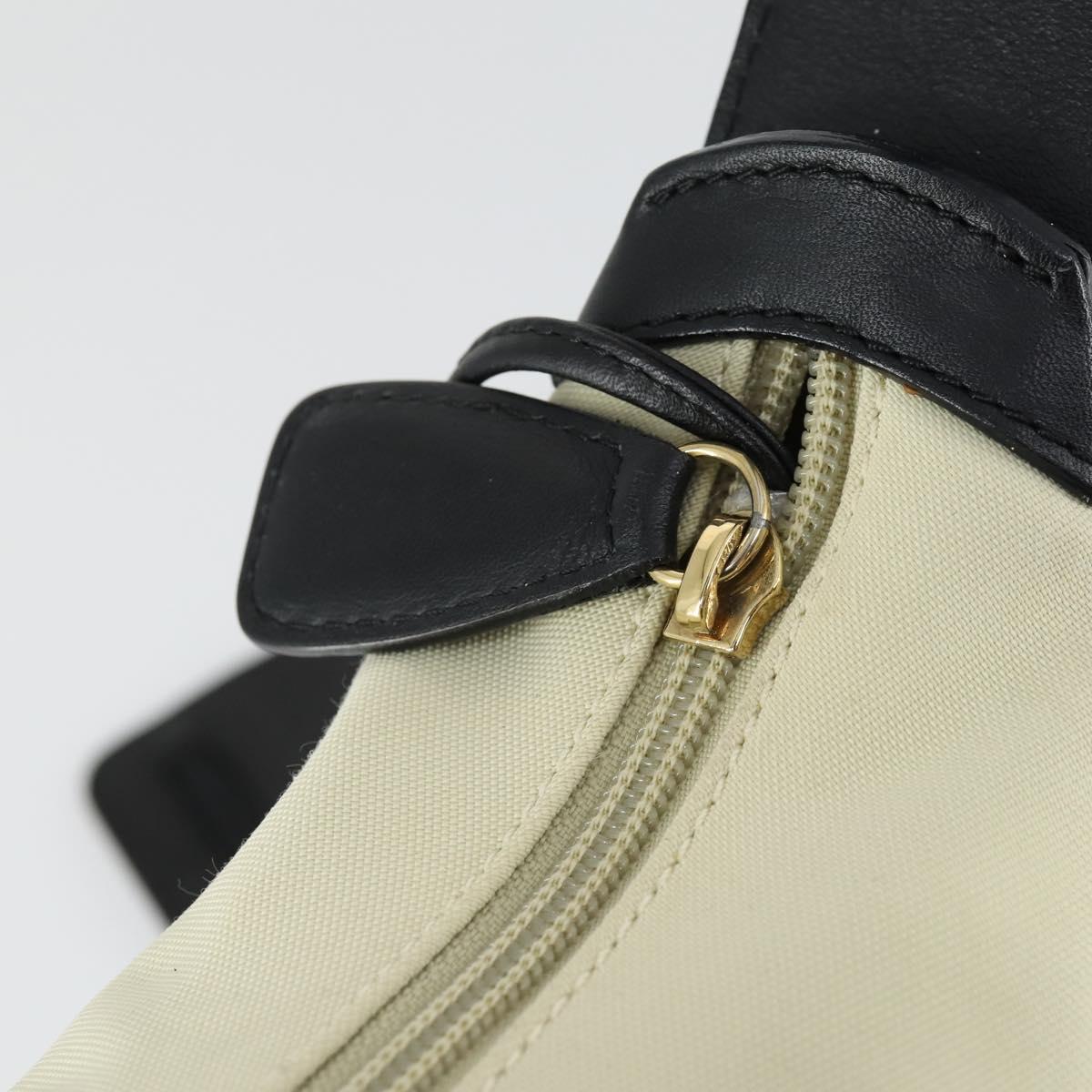 LOEWE Anagram Shoulder Bag Leather Light Beige Gold Auth 164431