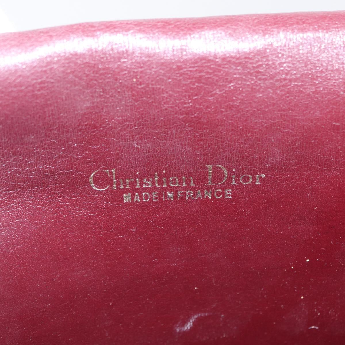 Christian Dior Trotter Canvas Shoulder Bag Red Gold Auth 164439