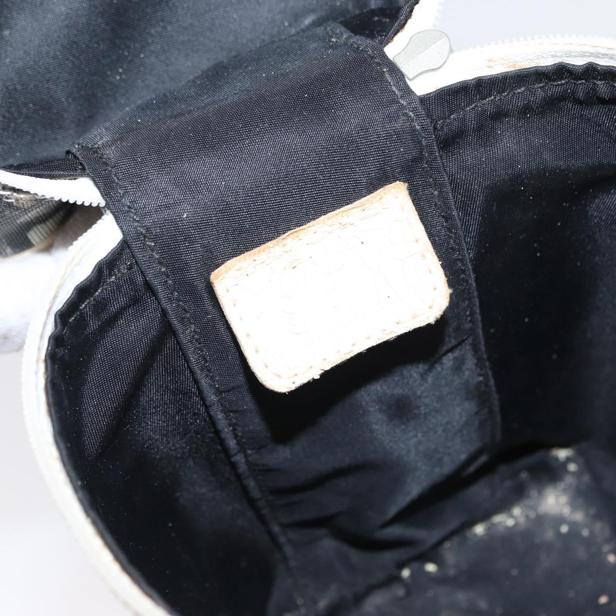 Christian Dior Trotter Canvas Vanity Pouch PVC Black Silver Auth 164440