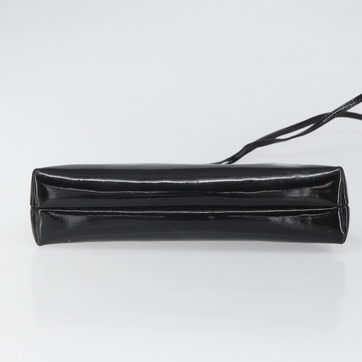 Salvatore Ferragamo Vala Shoulder Bag Patent leather Black Gold Auth 164441