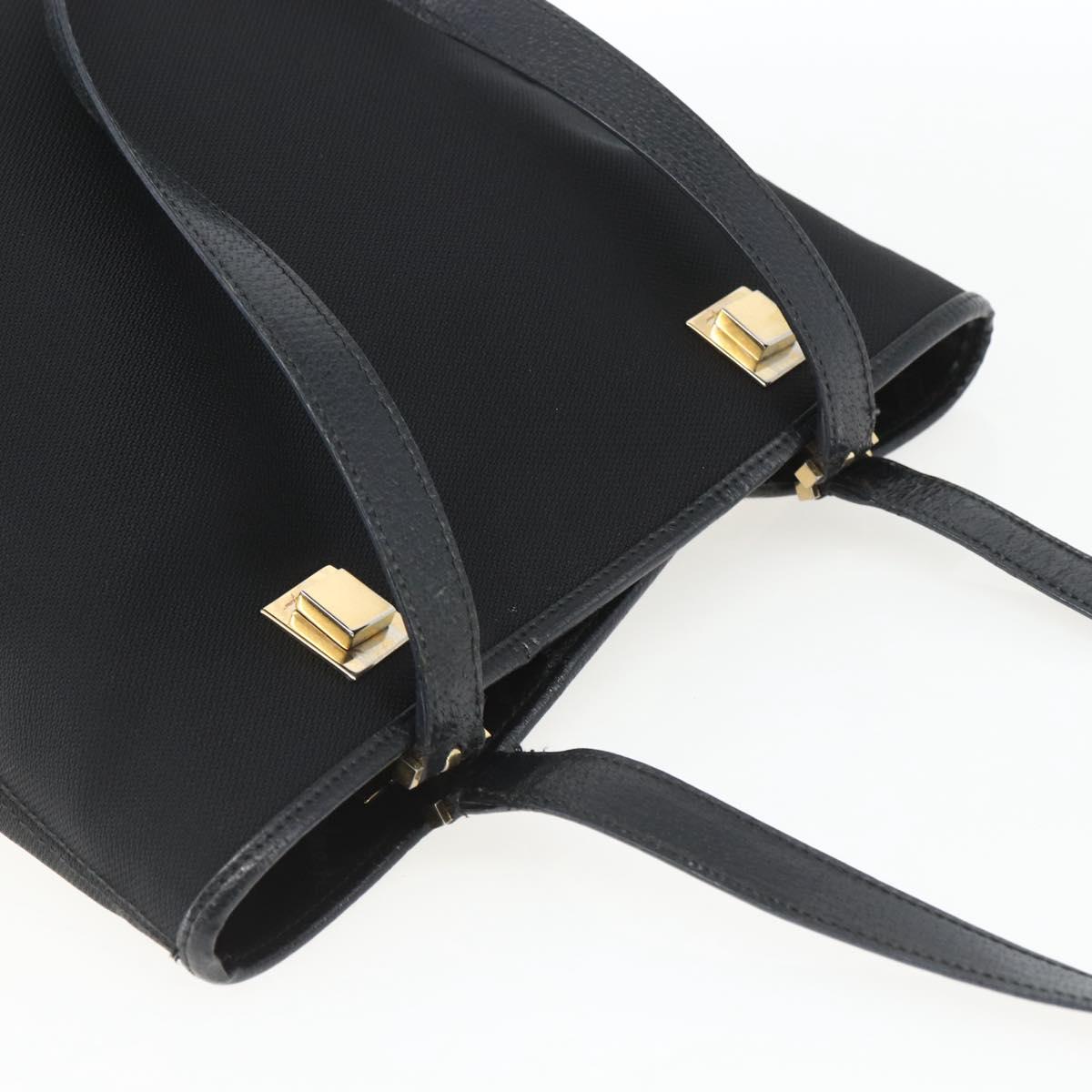 Salvatore Ferragamo Tote Bag Nylon Leather Black Gold Auth 164446