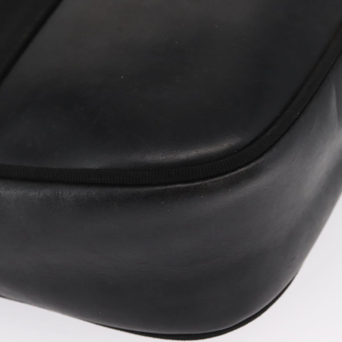 Salvatore Ferragamo Shoulder Bag Leather Black Gold Auth 164448