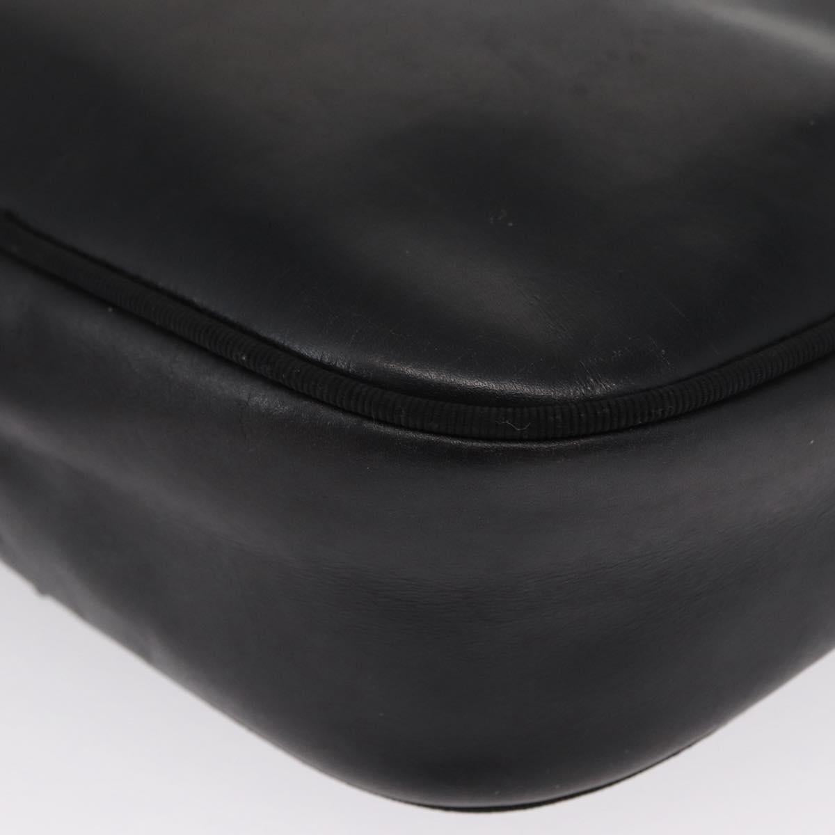 Salvatore Ferragamo Shoulder Bag Leather Black Gold Auth 164448