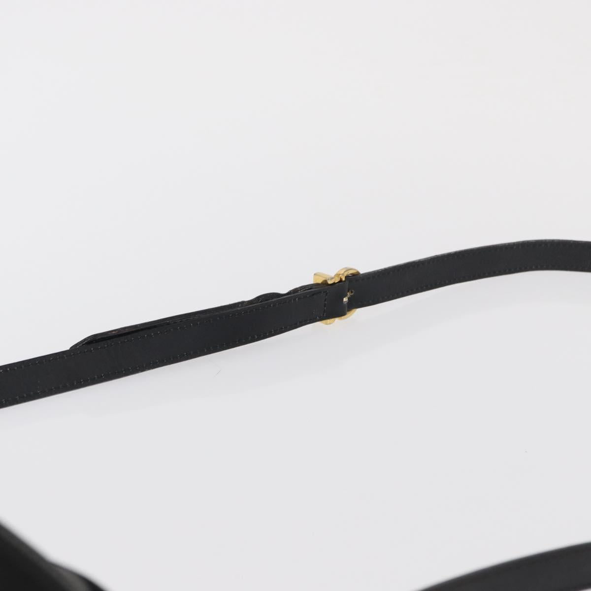 Salvatore Ferragamo Shoulder Bag Leather Black Gold Auth 164448