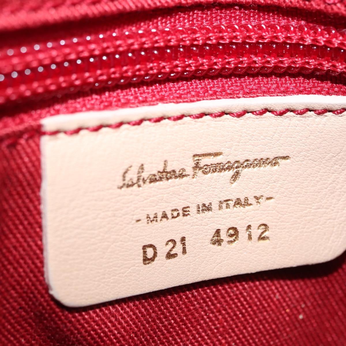Salvatore Ferragamo Gancini Shoulder Bag Leather Pink Gold Auth 164449