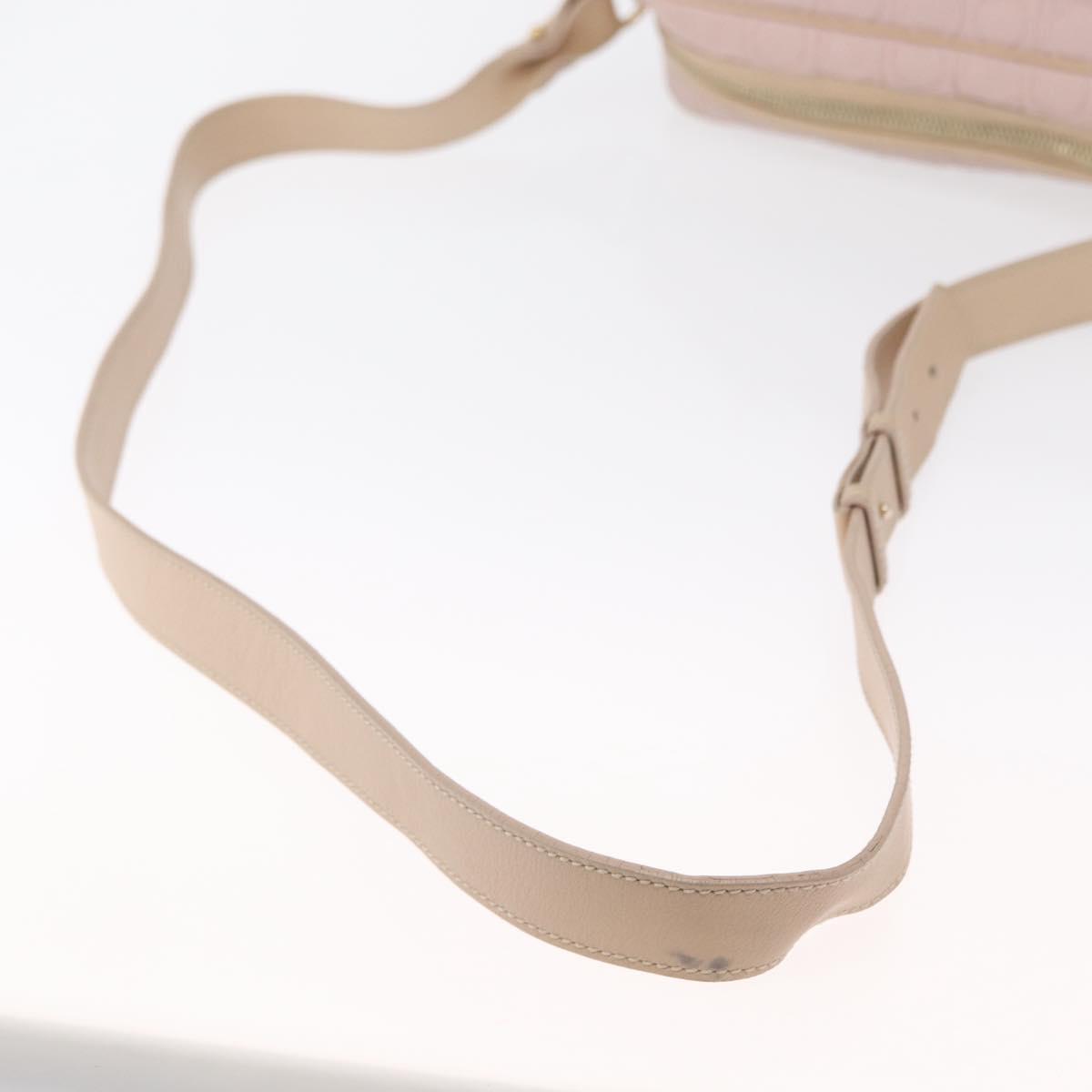 Salvatore Ferragamo Gancini Shoulder Bag Leather Pink Gold Auth 164449