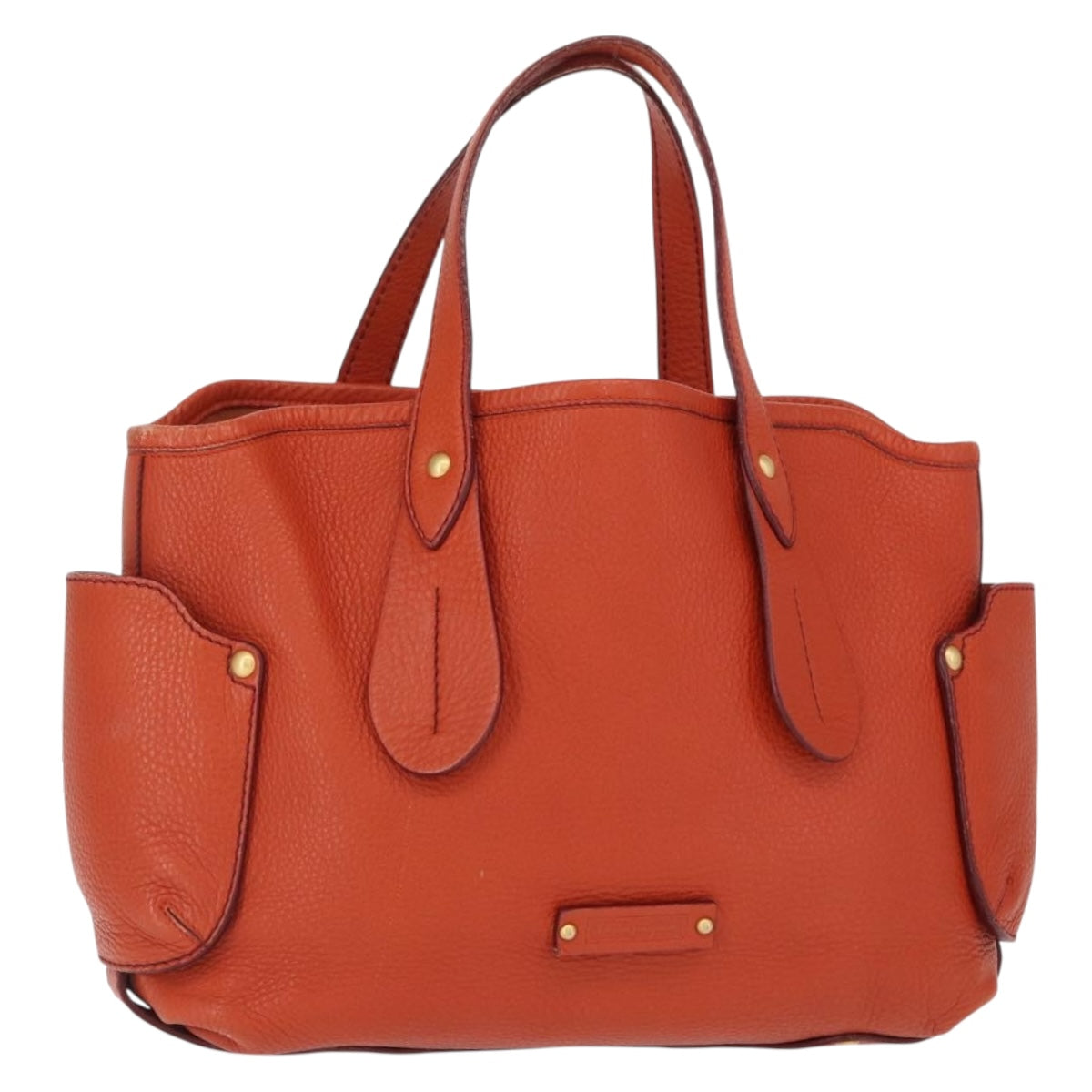 Salvatore Ferragamo Tote Bag Leather Orange Gold Auth 164450