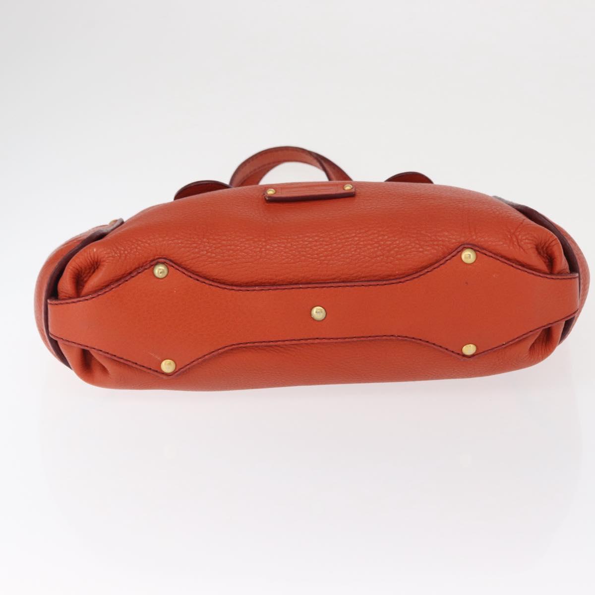 Salvatore Ferragamo Tote Bag Leather Orange Gold Auth 164450