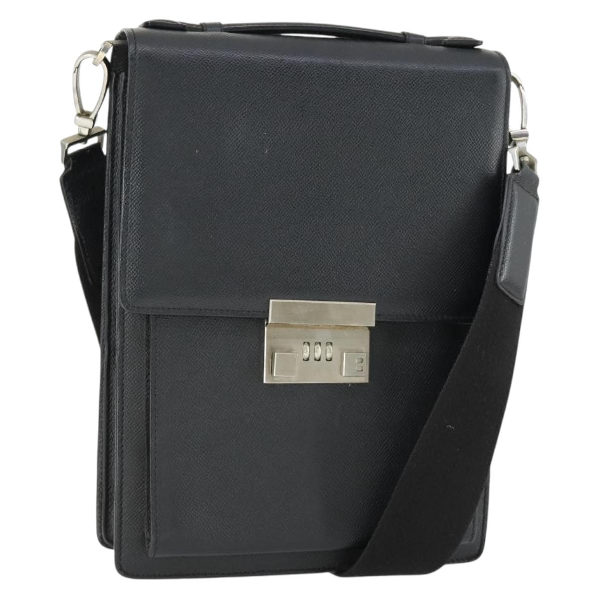 BALLY Shoulder Bag Leather Black Auth 164454