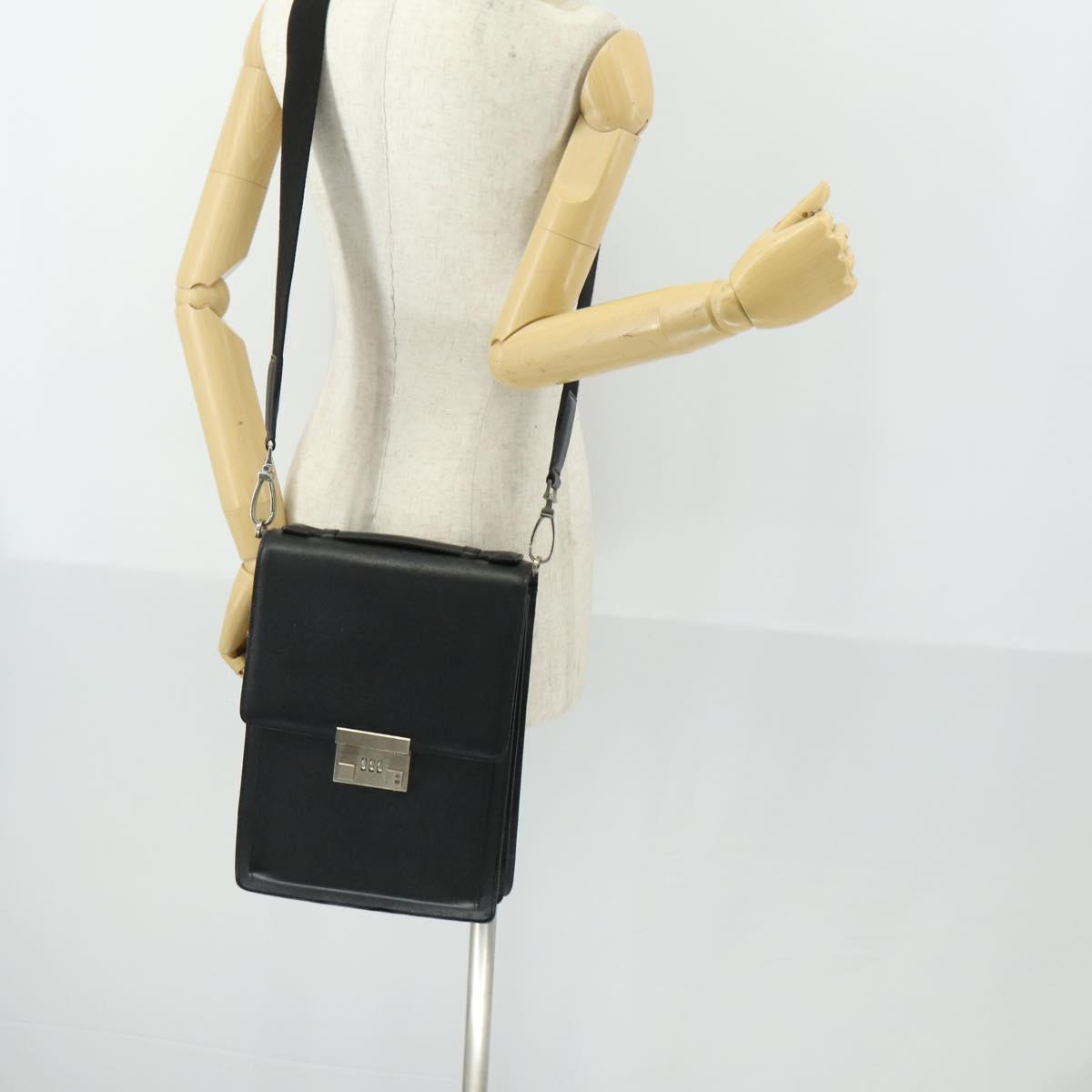 BALLY Shoulder Bag Leather Black Auth 164454