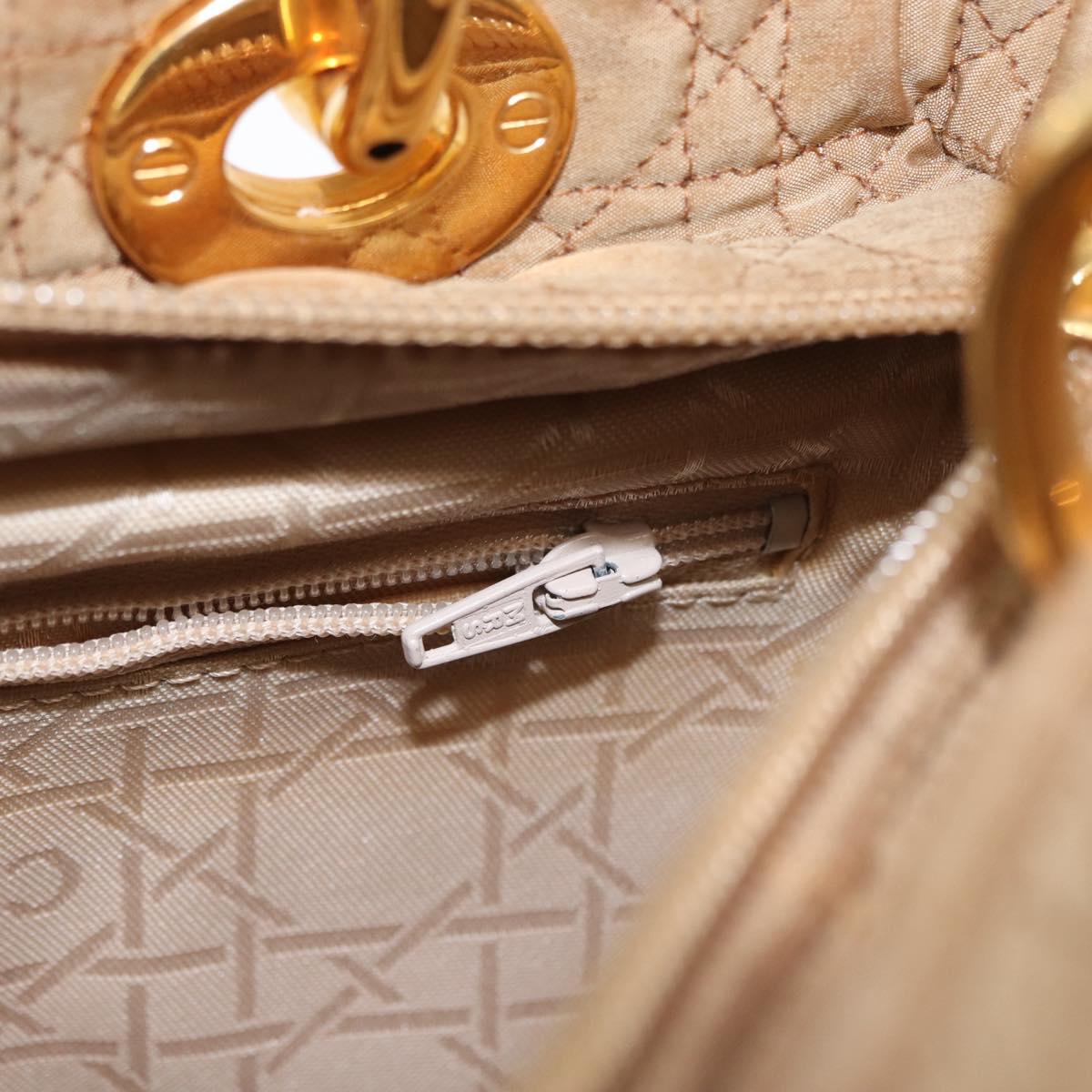 Christian Dior Canage Hand Bag Brown Gold Auth 164457