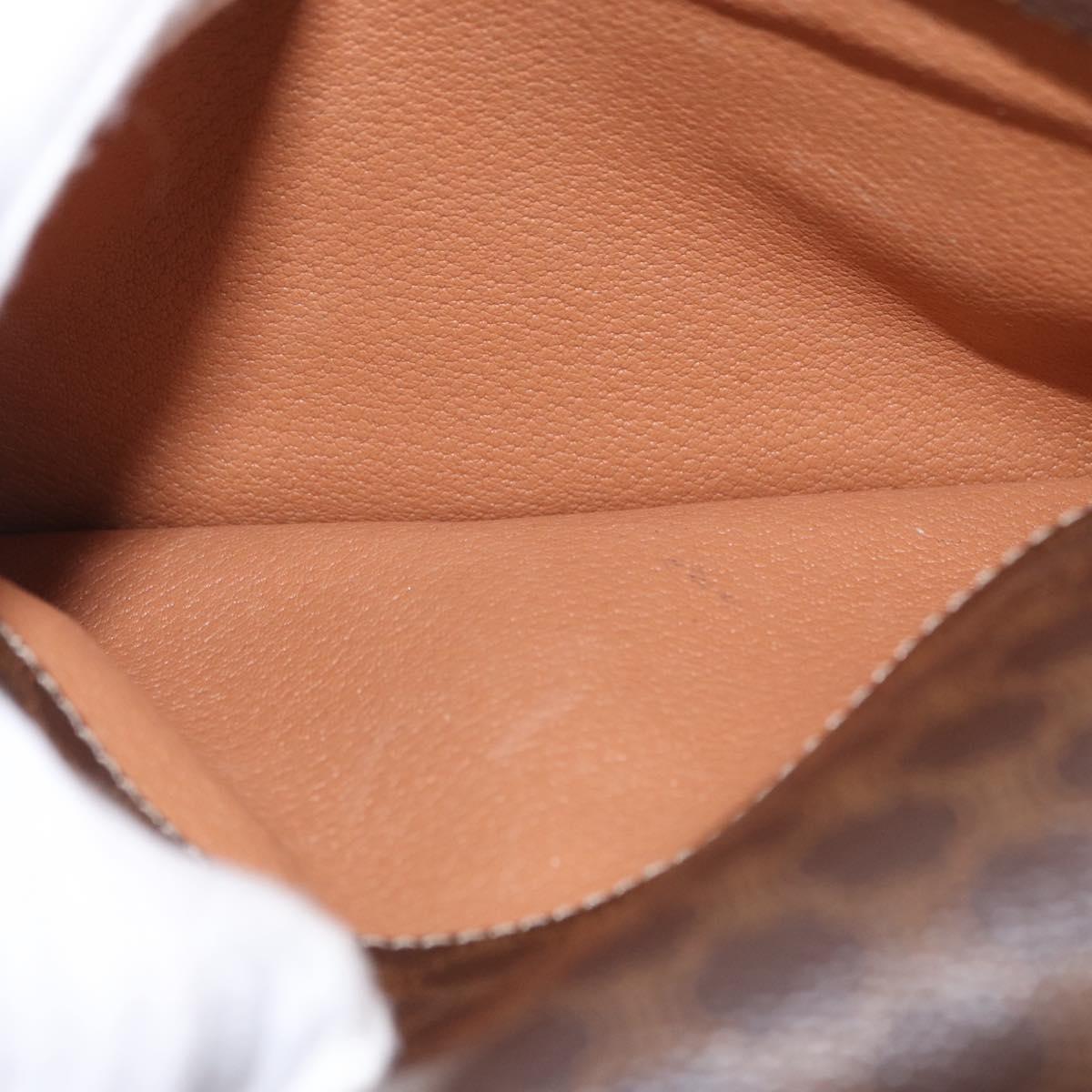CELINE Macadam Canvas Shoulder Bag PVC Leather Brown Gold Auth 164464