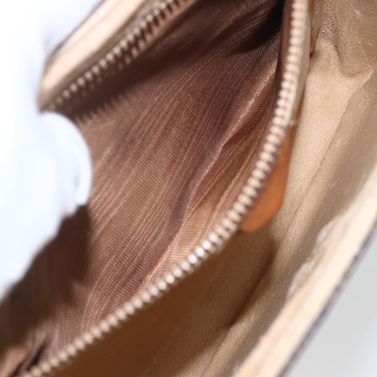 CELINE Macadam Canvas Shoulder Bag PVC Leather Brown Gold Auth 164467