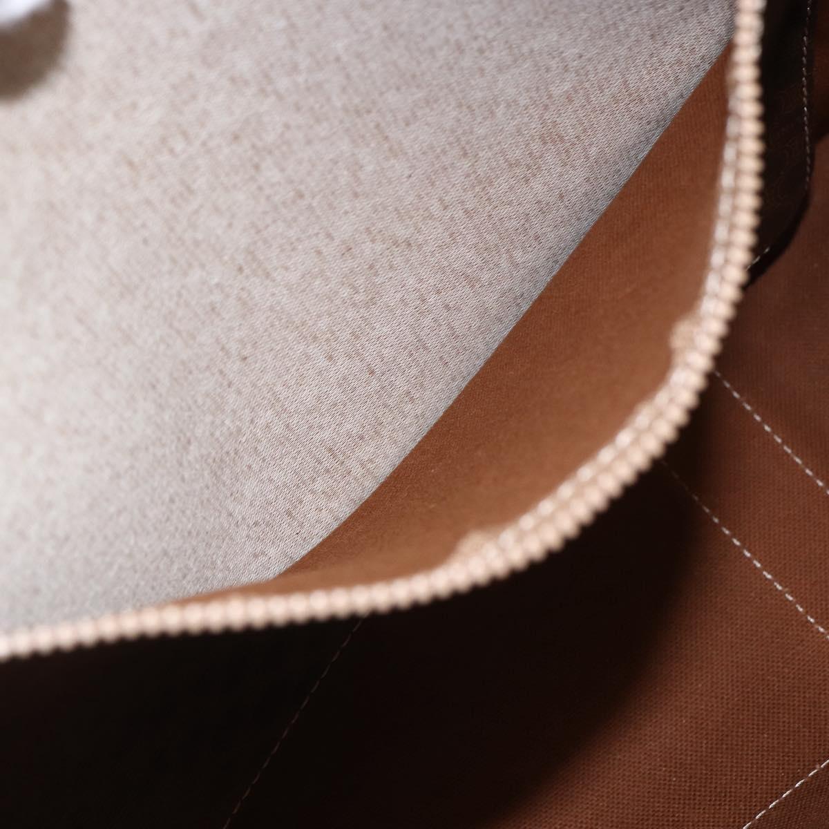 CELINE Macadam Canvas Tote Bag PVC Beige Gold Auth 164471